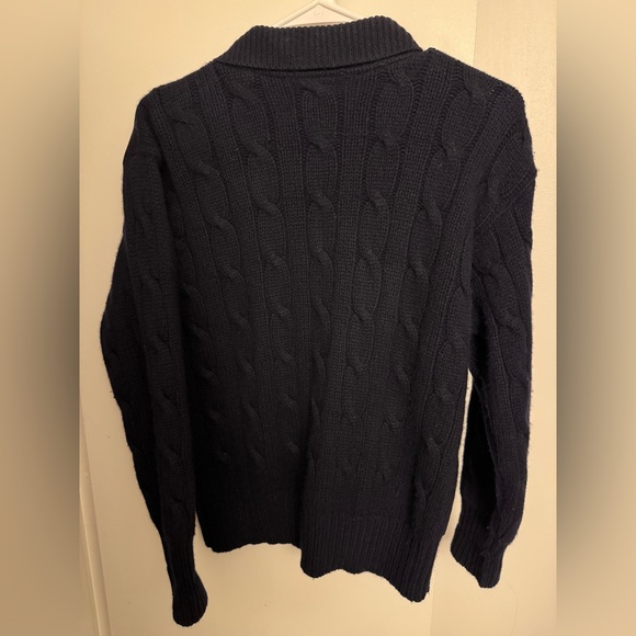 Ralph Lauren Purple Label Black Knit Cashmere Suede Zip Jacket | Size M - Picture 5 of 5